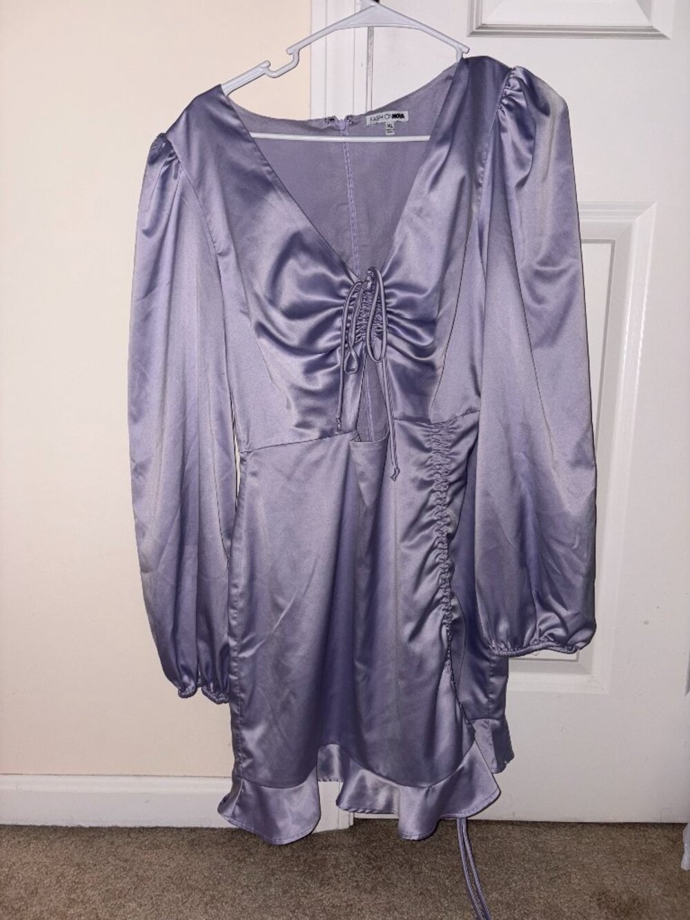 Fashion Nova solid lavender dress, women's size XL